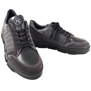 ALBERTO CICCIOLI 🇮🇹 MEN'S BLACK LEATHER COMFORT FASHION SNEAKERS